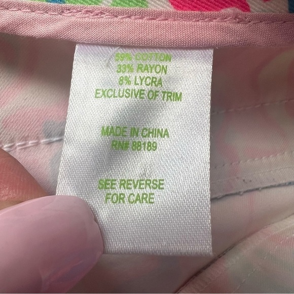 Lilly Pulitzer Women’s Flutter Blue Lucky Charm Floral Preppy Ankle Pants, Sz 6 - Picture 7 of 11